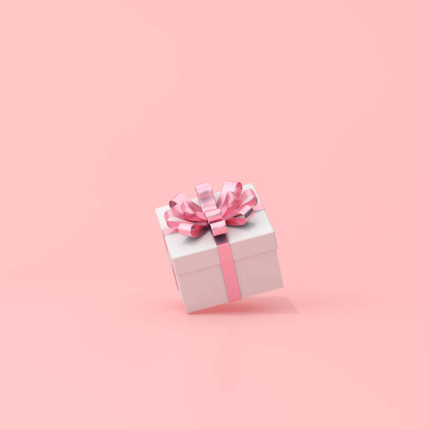 istock 3D rendering of gift box on pink background. 1317912485