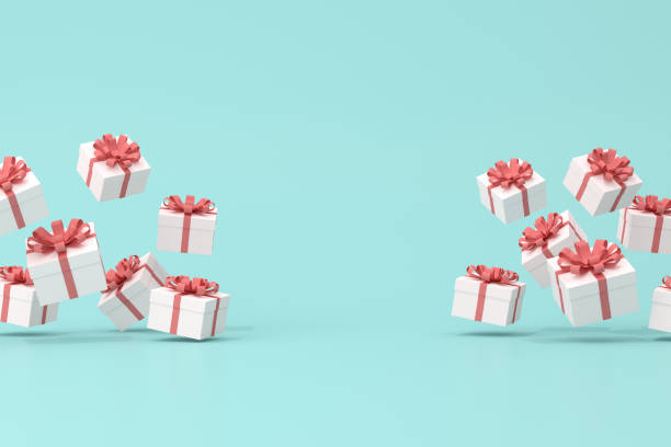 istock 3D rendering of gift boxes on green background, Minimal scene, Valentine. 1317912491