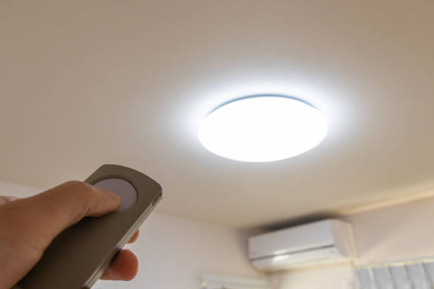 Turning on the light in the room