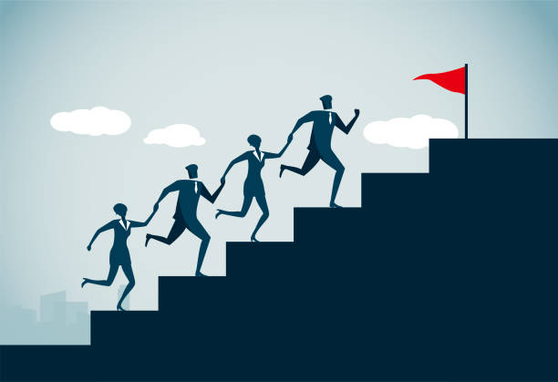 ilustrações de stock, clip art, desenhos animados e ícones de ladder of success - ladder of success