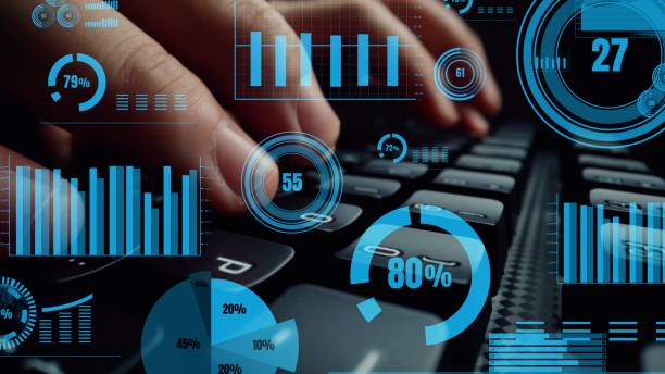 Creative visual of business big data and finance analysis on computer