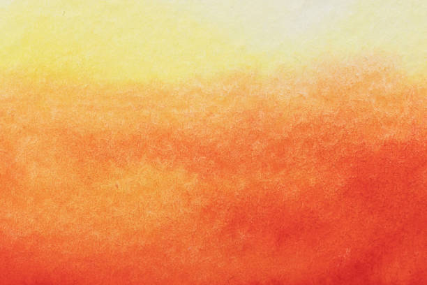 istock Yellow Orange red color watercolor, illustration hand painted with brush 1317919096