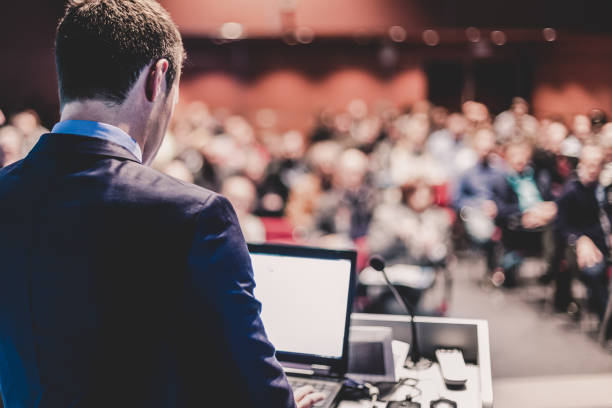 istock Speaker giving a talk at business conference meeting. 1317919948