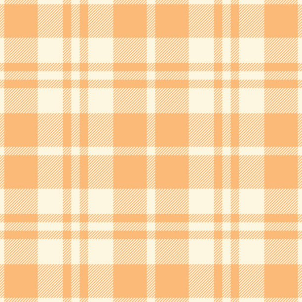 Plaid pattern classic for spring in orange and off white. Seamless simple tartan plaid vector for tablecloth, oilcloth, picnic blanket, duvet cover, other modern fashion or home textile print. Plaid pattern classic for spring in orange and off white. Seamless simple tartan plaid vector for tablecloth, oilcloth, picnic blanket, duvet cover, other modern fashion or home textile print. spring fashion stock illustrations