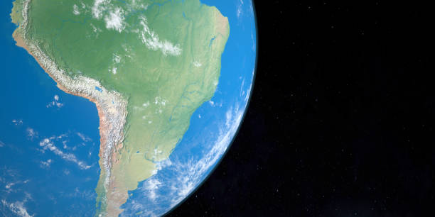 istock Andes or Andean Mountains in planet earth, view from outer space 1317940975
