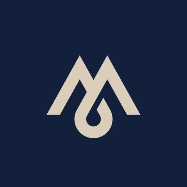 letter m logotyp-konzept. moderne elegante marke. - letter m alphabet metal text stock-grafiken, -clipart, -cartoons und -symbole
