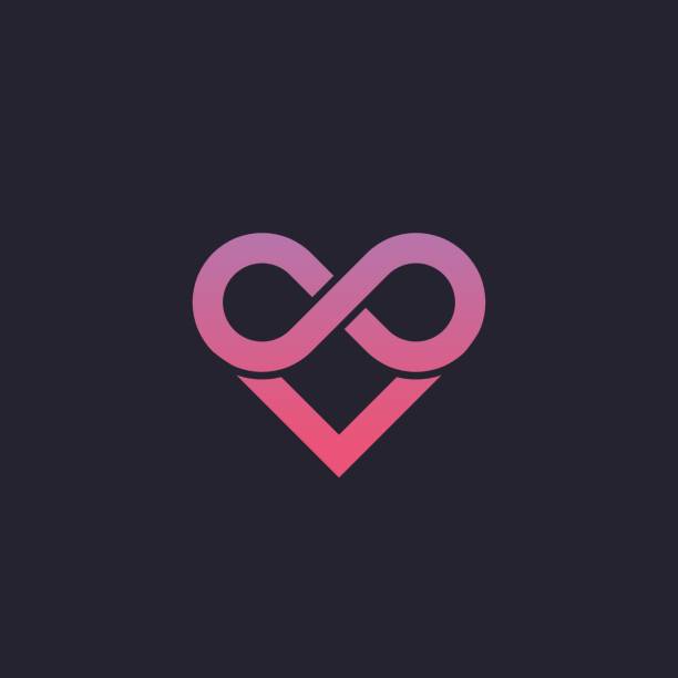 Heart + infinity icon.  Abstract creative logotype concept. Heart + infinity icon.  Abstract creative logotype concept. infinity heart stock illustrations