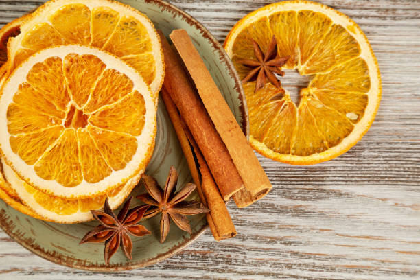 istock Dried orange slices, cinnamon and star anise 1317945727