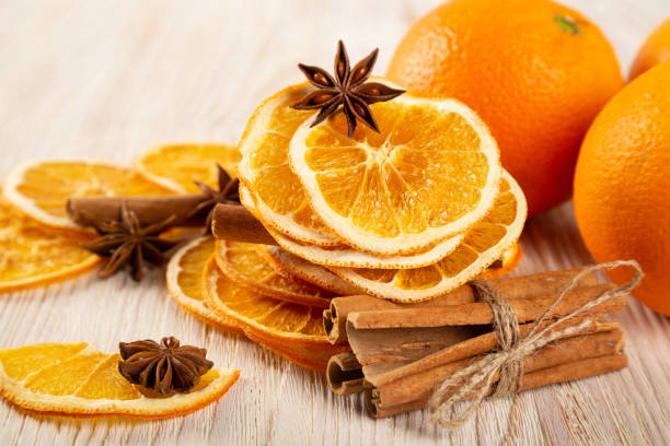 istock Dried orange slices, cinnamon and star anise 1317945739