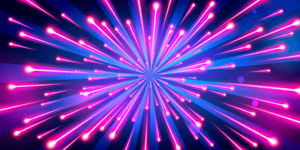 istock Vector Illustration abstract neon color big bang fireworks, galaxy background, speed of light 1317947780