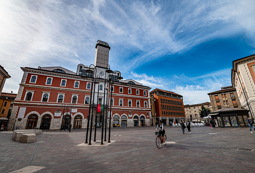 terni,italy may 14 2021:Terni square of europa where there is the municipal library