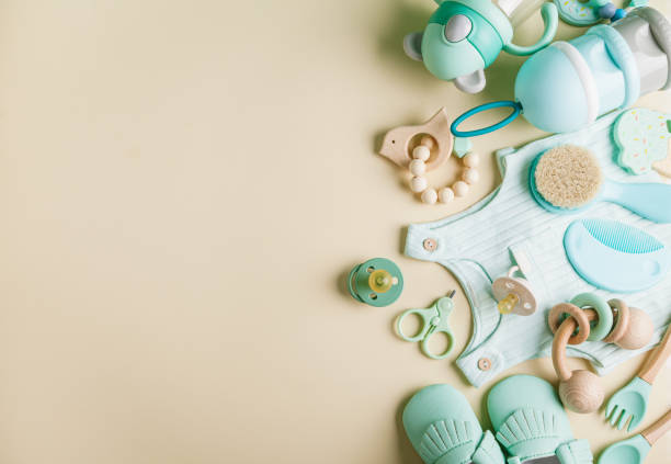 istock Baby care accessories, clothing and bootees. 1317955320