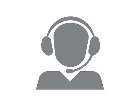 Customer support icon. Call center operator icon on white background. Vector illustration.