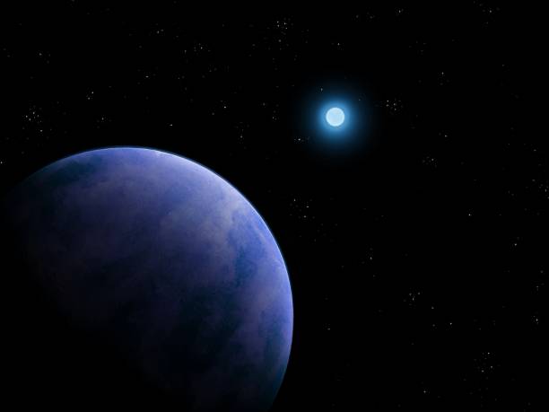 istock Planet similar to Earth, beautiful alien planet in far space, solar system element 1317961401