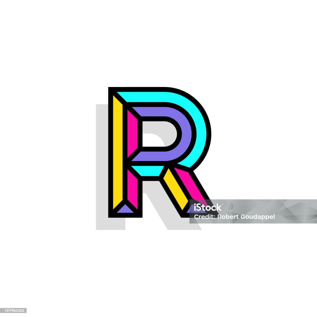 Letter R Inshil Colorful Vector Chisel Letter R Stock Illustration - Download Image Now ...