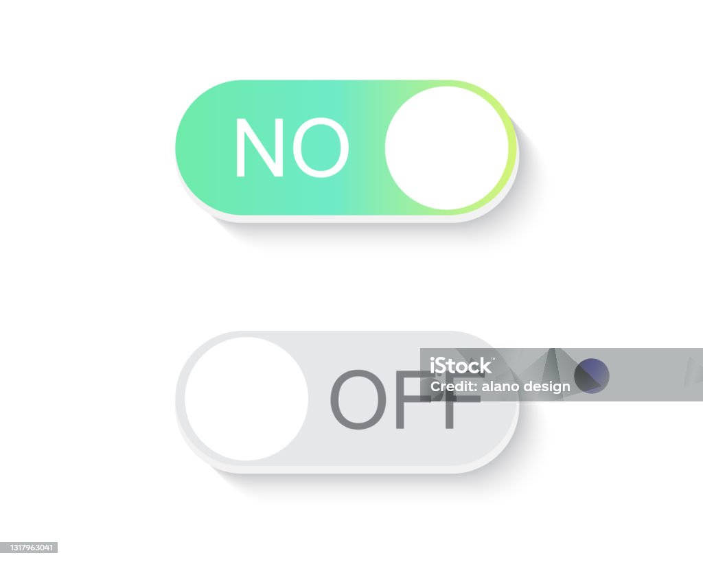 On And Off Toggle Switch Button Design Element For Website And Mobile ...