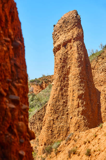 istock Badlands chimney. Eroded landscape. Las Carcavas, Spain 1317966416