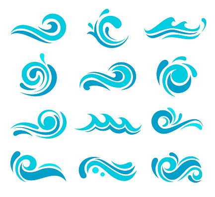 Vector illustration of the blue waves designs