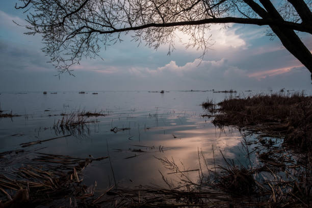istock Sunset on Lake Nero during a flood 1317970775