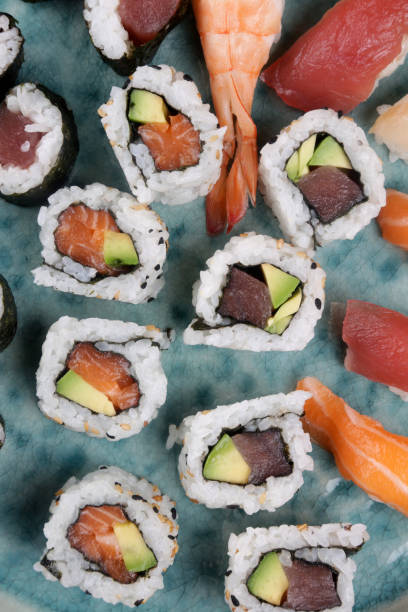 istock Sushi variety as oriental food 1317972052