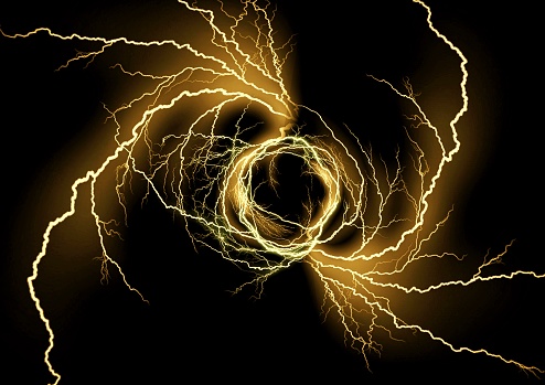Abstract background with swirling lightning