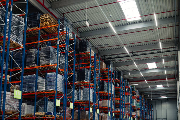 istock Rows of shelves with goods 1317976239