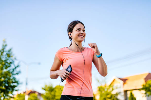istock Woman on a morning jogging 1317977593