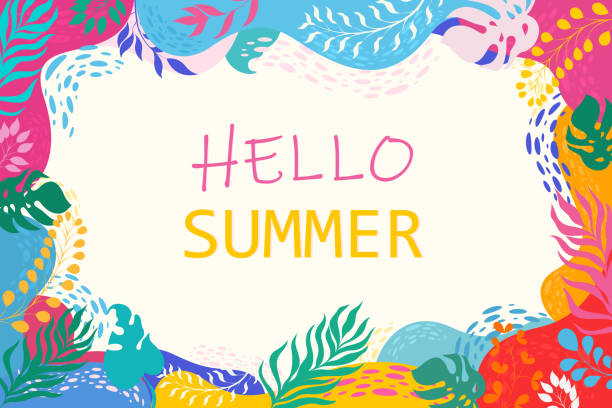 Vector poster on a summer theme with a place for the text. Vector poster on a summer theme with a place for the text. colorful borders stock illustrations
