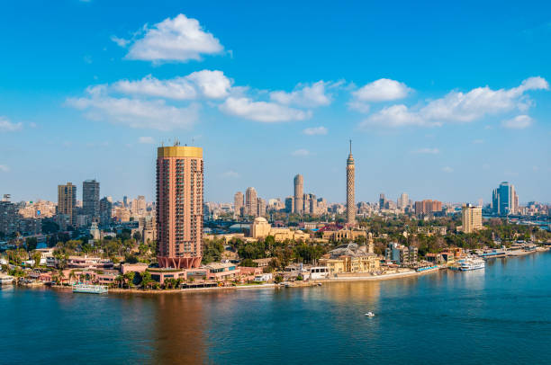 istock Urban landscape of central district beside Nile River 1317981638
