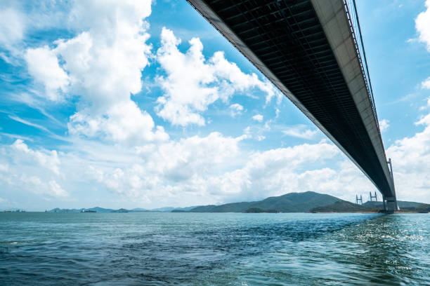 istock Underneath View of Tsing ma bridge 1317985608