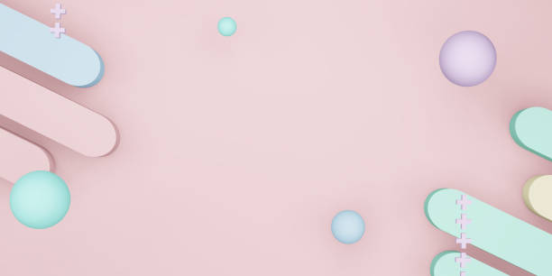 istock Geometric shape plastel color sweet background 3d illustration 1317987027