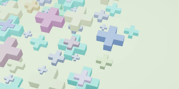 istock Geometric shape Plus sign pastel color sweet background 3d illustration 1317987036