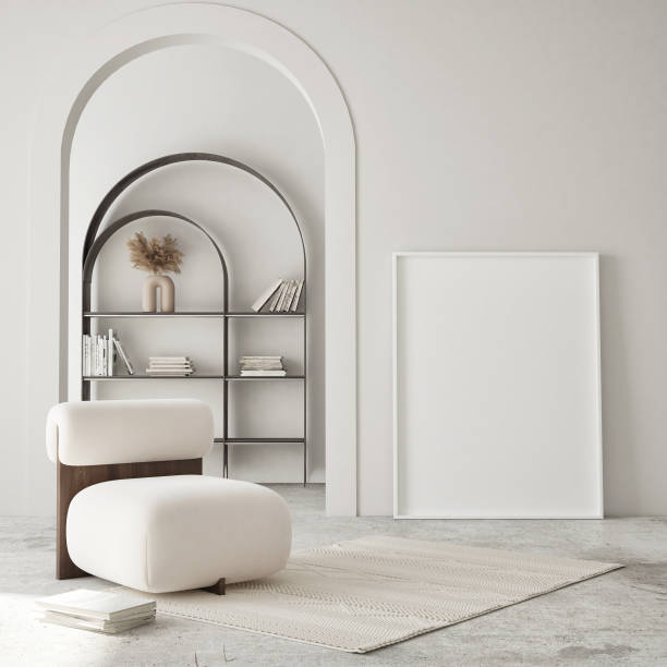 istock mock up poster frame in modern interior background, Art Deco style, 3D render 1317987483