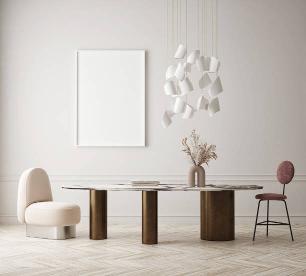 istock mock up poster frame in modern interior background, Art Deco style, 3D render 1317987491