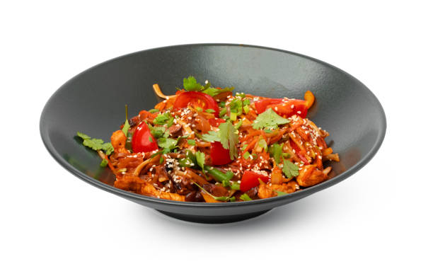 istock Bowl with asian wok noodles isolated on white 1317990891