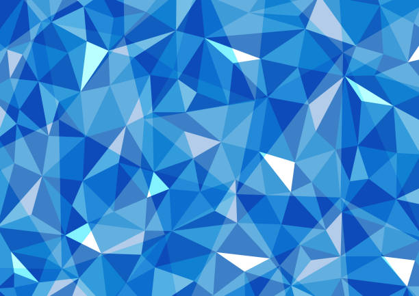 illustrations, cliparts, dessins animés et icônes de illustration géométrique bleue de fond de modèle de polygone - backgrounds shiny glitter crumpled