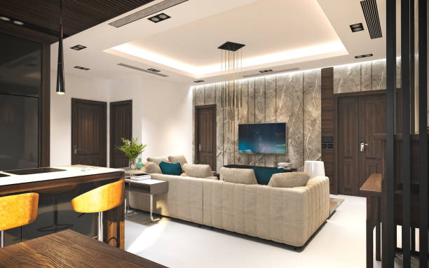 istock 3D Render of Living room 1317997161