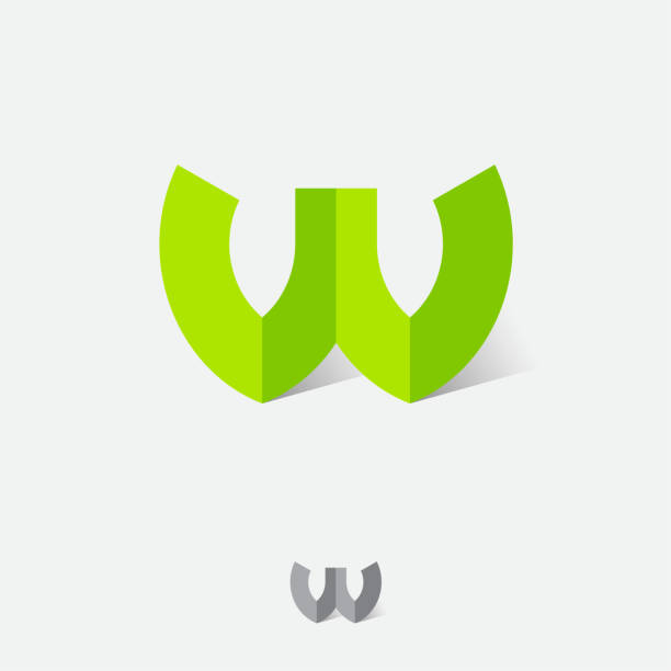 istock W origami monogram.. W letter like folded paper with shadow. Abstract symbol. 1317998096