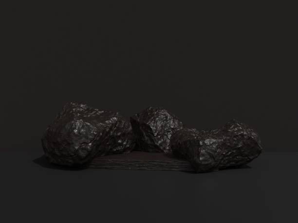 istock Scene with black stone podium for mock up presentation in minimalism style with copy space, 3d render abstract background design 1317998135