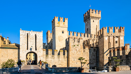 Sirmione is one of the charming towns on the shore of Lake Garda. Its castle, dating to the 13th century, is one of Italy's best preserved castles. People.