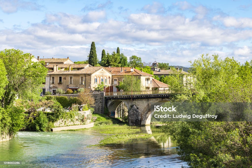 View of the medieval village of Sauve (Occitanie, France) Gard Stock Photo