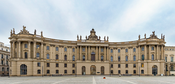 Berlin, Germany - May 6th 2021: Humboldt University of Berlin is a research university located Downton German capital city.