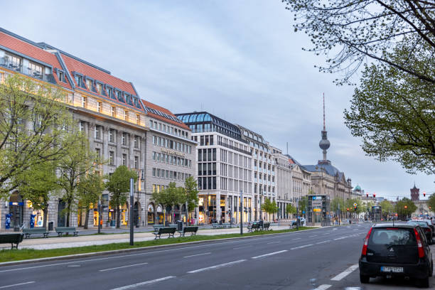 Berlin, Germany - May 6th 2021: Unter Den Linden is a main boulevard street running through downtown Berlin.