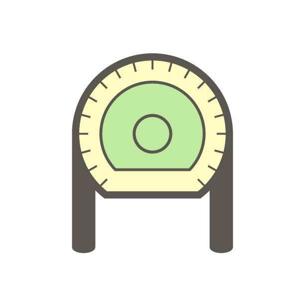 Pipe bender vector icon design. For curve of heat exchanger coil in refrigeration and plumbing system. Pipe bender vector icon design. Also called mandrel bender. That production equipment tool or machines for plumber and technician use to bend thin copper, metal or steel pipe and tube for curve, U return shape of heat exchanger coil in refrigeration and pipeline in plumbing system. coil tubing stock illustrations