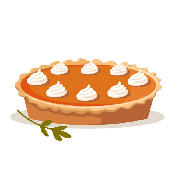 호박 파이 - pie baked food pumpkin pie stock illustrations