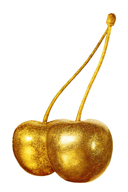 istock two golden cherry isolated on white background 1318008016