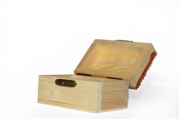 istock Small Wooden Box With Hinged Lid 1318008088