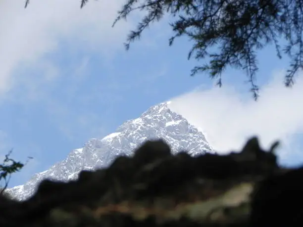 Zoom shot of Dhauladhar range of the Great Himalayas