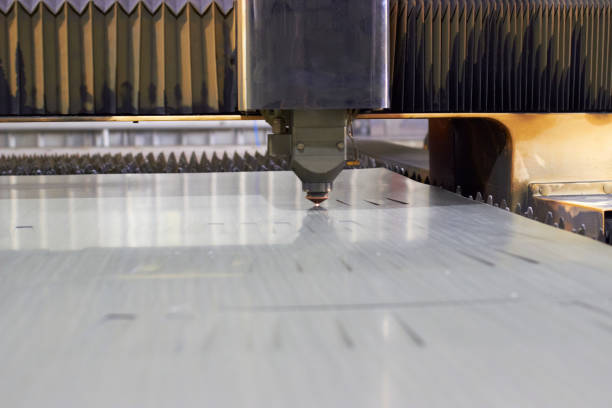 istock cutting parts from steel sheets on a cnc laser cutting machine 1318011424