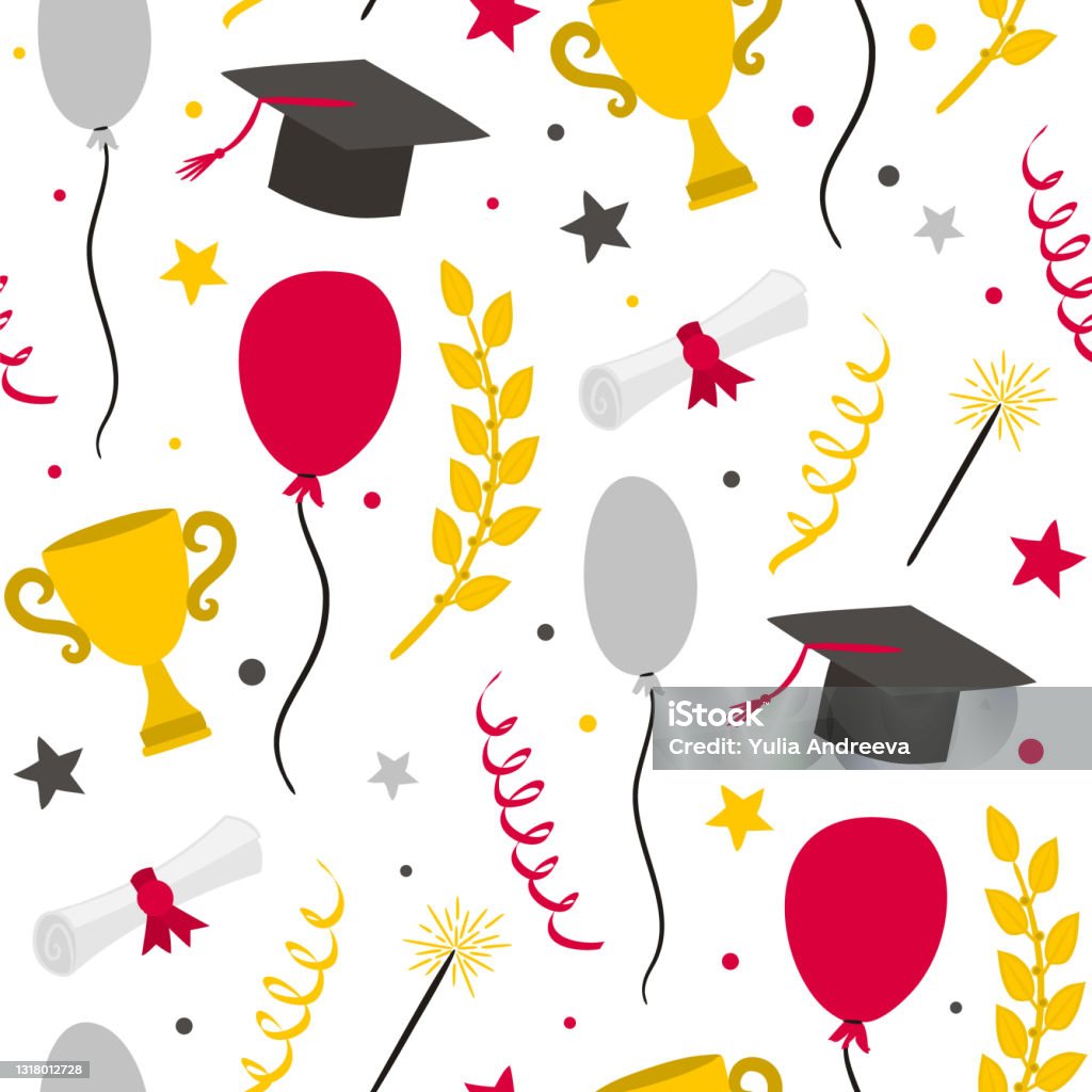 Graduation Design Patterns Seamless Graduation Pattern With Doodle Style Elements Stock ...